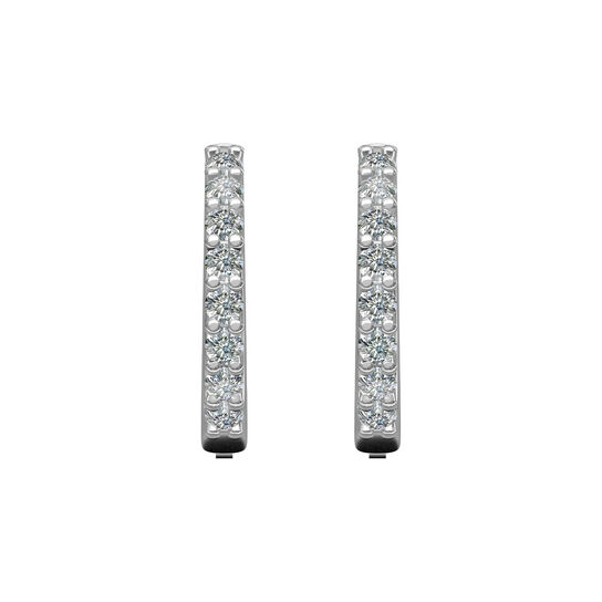 White Gold and Diamond Hoop Earrings image number 1