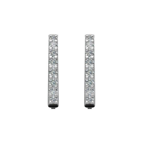 White Gold and Diamond Hoop Earrings image number 1