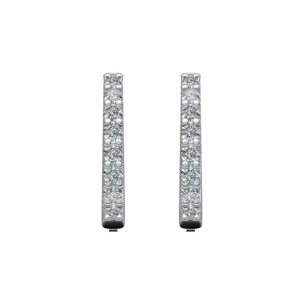 White Gold and Diamond Hoop Earrings