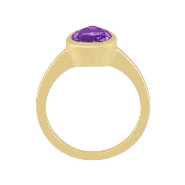 Bezel Set Pear Shape Pink Amethyst Ring