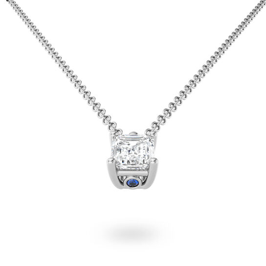 Pendentif Birks Blue avec diamant solitaire taille &eacute;meraude image number 2