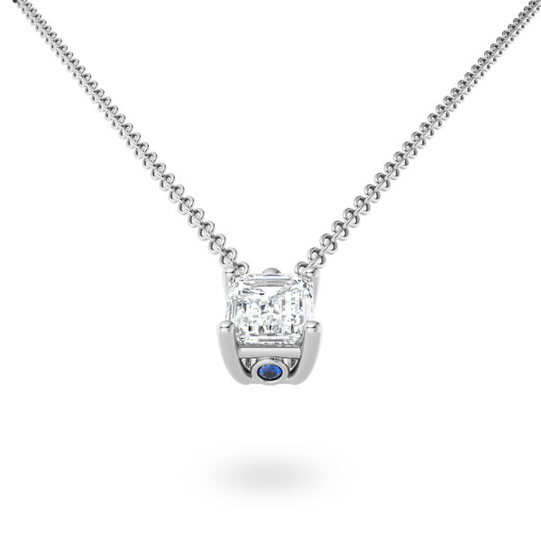 Pendentif avec diamant solitaire taille &eacute;meraude