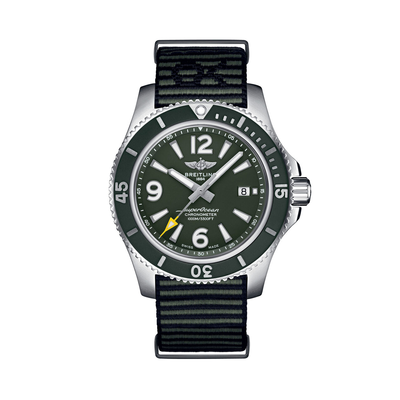 maison birks breitling superocean automatic 44 outerknown green a17367a11l1w1 image number 0