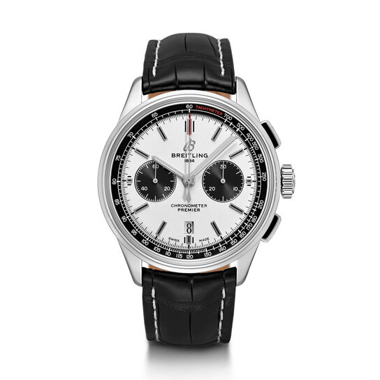 maison birks breitling premier b01 chronograph 42 steel black folding clasp ab0118221g1p1 image number 0