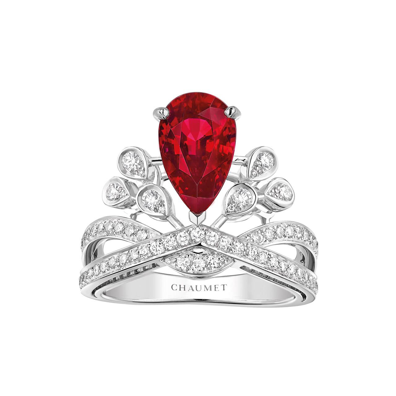 Chaumet Joséphine Aigrette Impériale Platinum Ruby Ring From 2 Carats image number 0