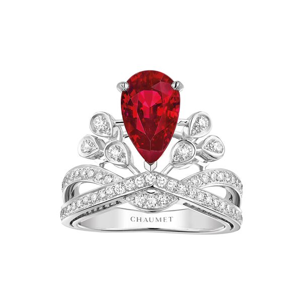 Joséphine Aigrette Impériale Platinum Ruby Ring From 2 Carats