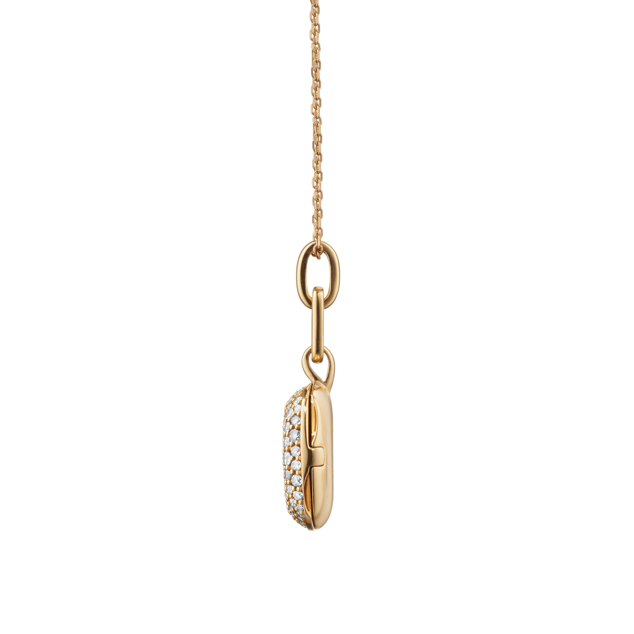 Médaillon Slim Lockets Rae en or jaune avec pavé de diamant image number 3