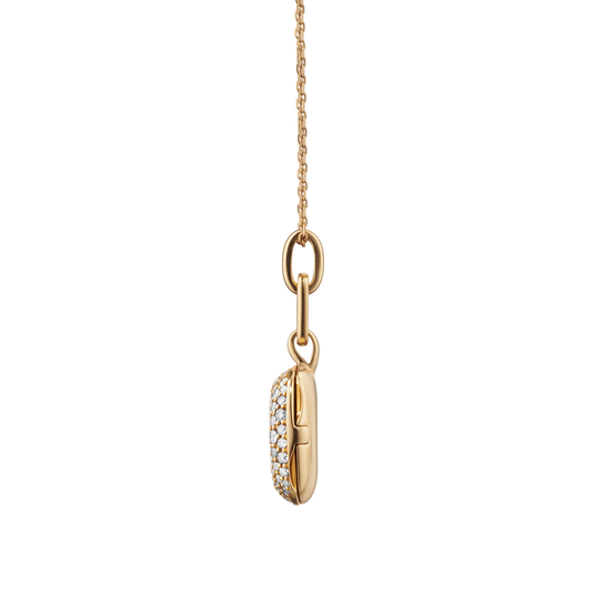 Médaillon Slim Lockets Rae en or jaune avec pavé de diamant image number 3