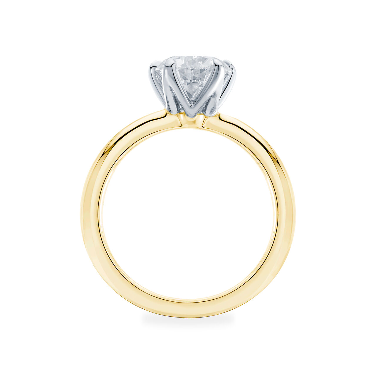 Birks North Star Yellow Gold Round Diamond Engagement Ring image number 1