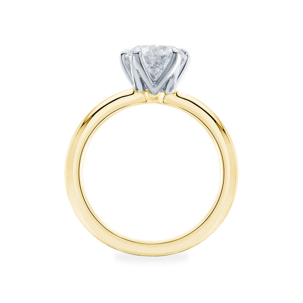 Yellow Gold Round Solitaire Diamond Engagement Ring