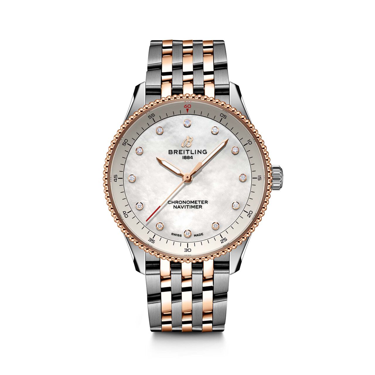 Breitling Navitimer Quartz 32 mm Stainless Steel, Red Gold and Diamond U77320E61A1U1 image number 0