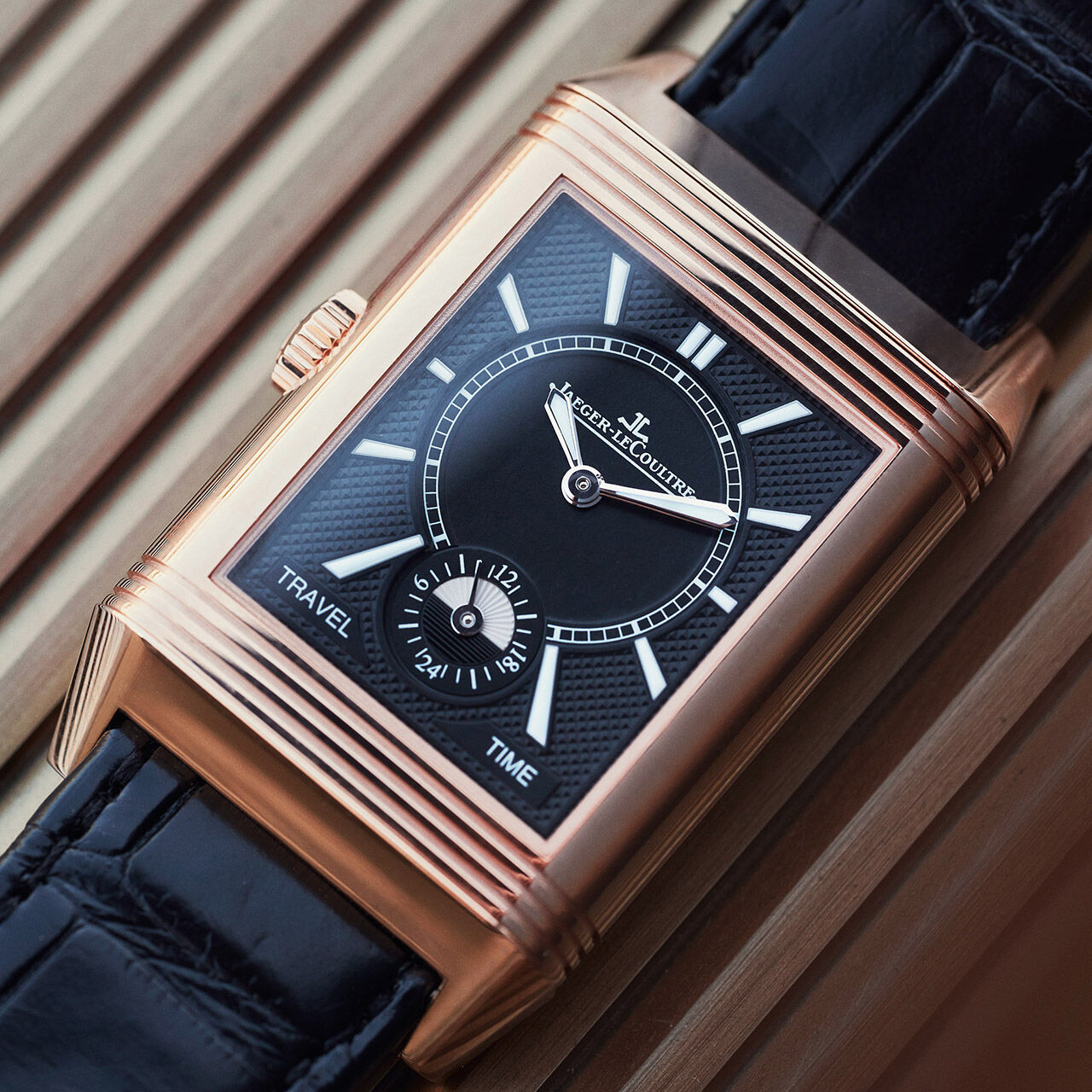 Jaeger-LeCoultre Reverso Classic Large Duoface Manual 47 x 28 mm Rose Gold Q3842520 Still Shot Flat Lay Back image number 6