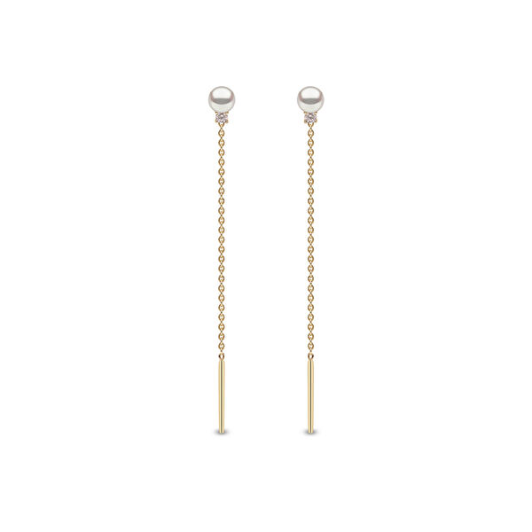 Boucles d'oreilles Trend en or jaune avec perles et diamants