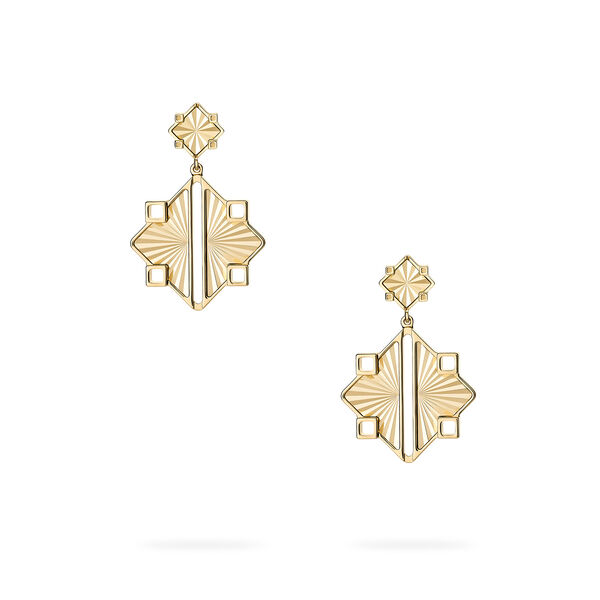 Guilloch&eacute; Yellow Gold Drop Earrings