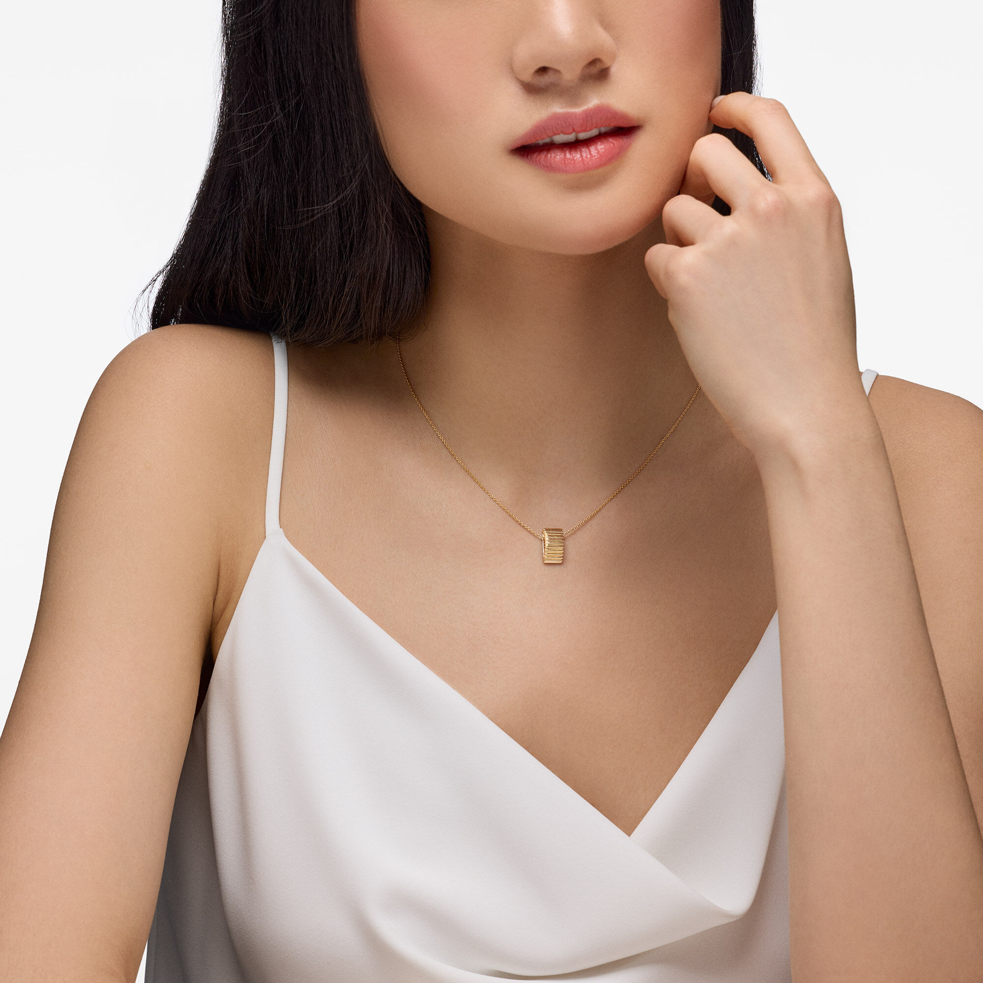 Yellow Gold Pleated Necklace