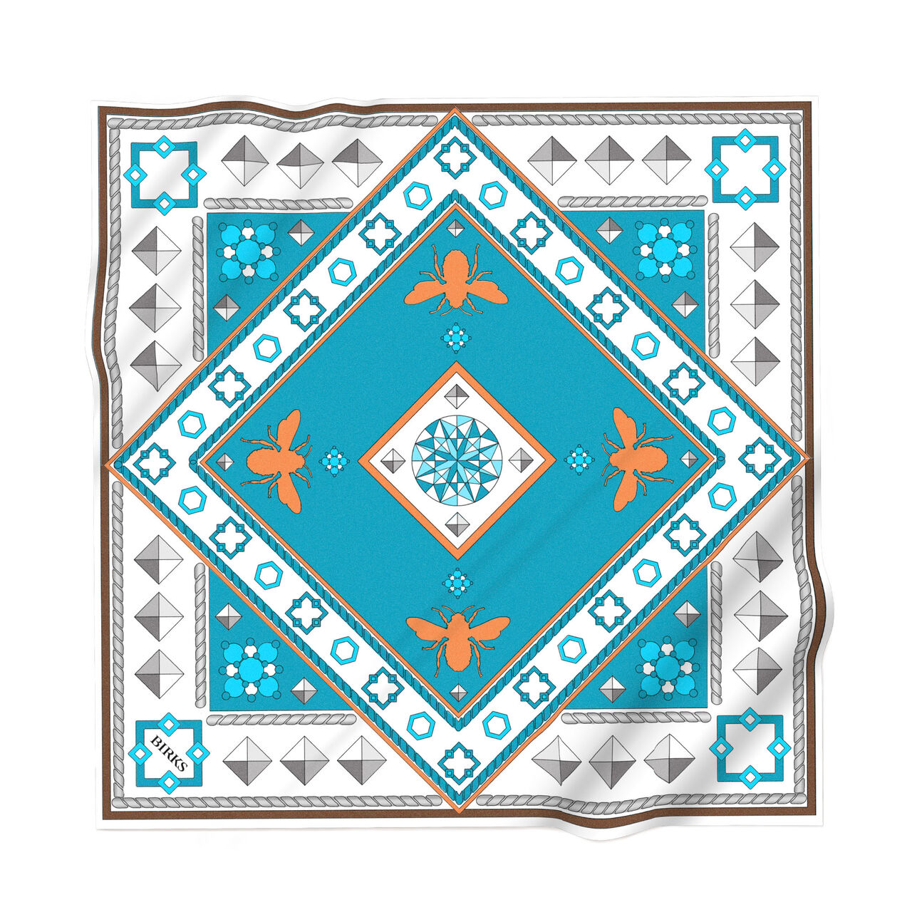 Bijoux Birks 100% Silk Scarf Blue 20in x 20in Front image number 0
