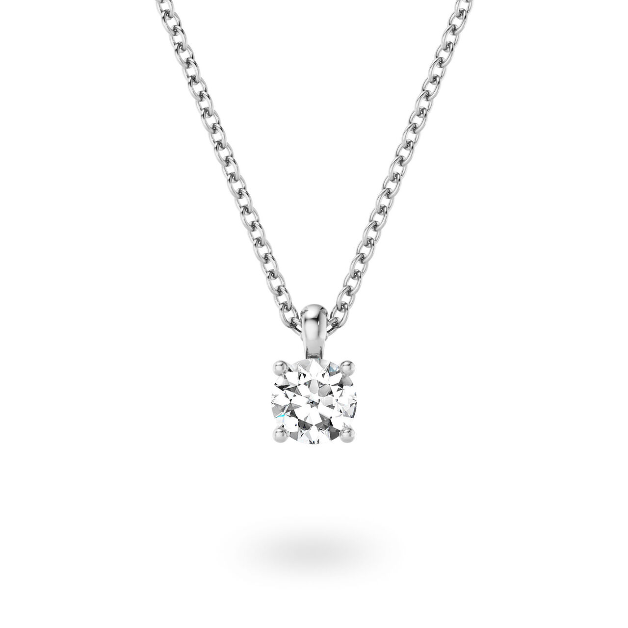 Birks Blue Round Solitaire Diamond Pendant image number 0