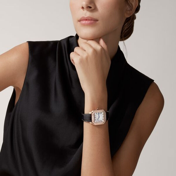 Santos de Cartier Medium Automatic 35 mm Rose Gold and Diamond