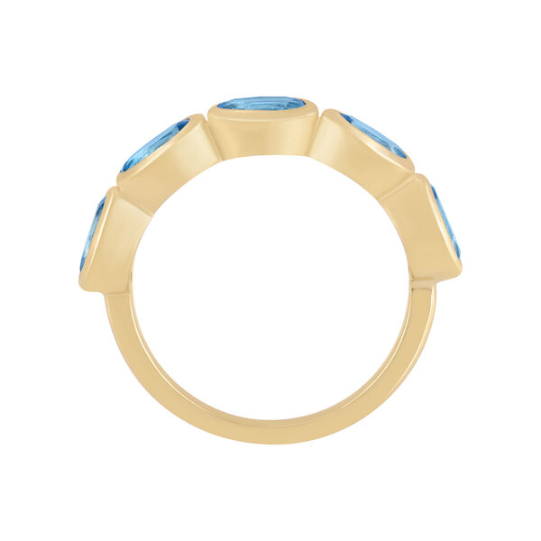 Oval Shape Topaz Bezel Ring