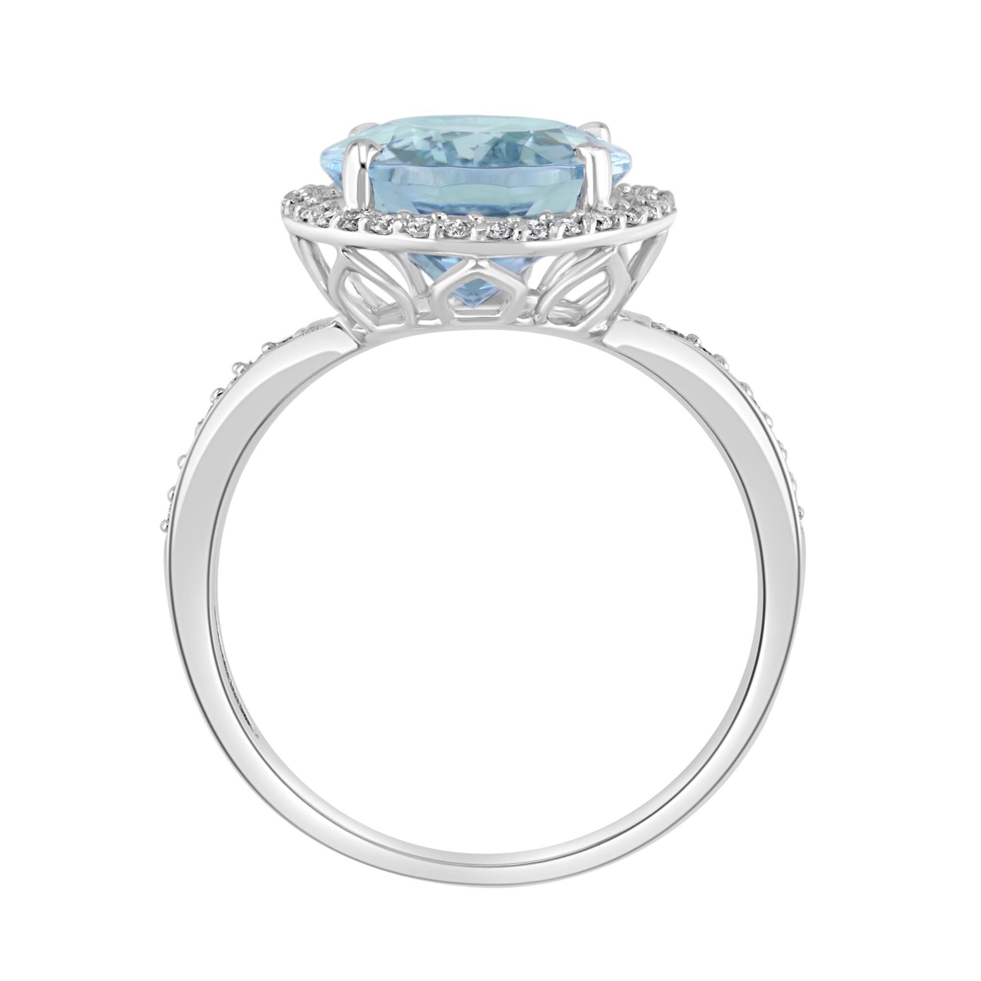 White gold aquamarine engagement ring cheap