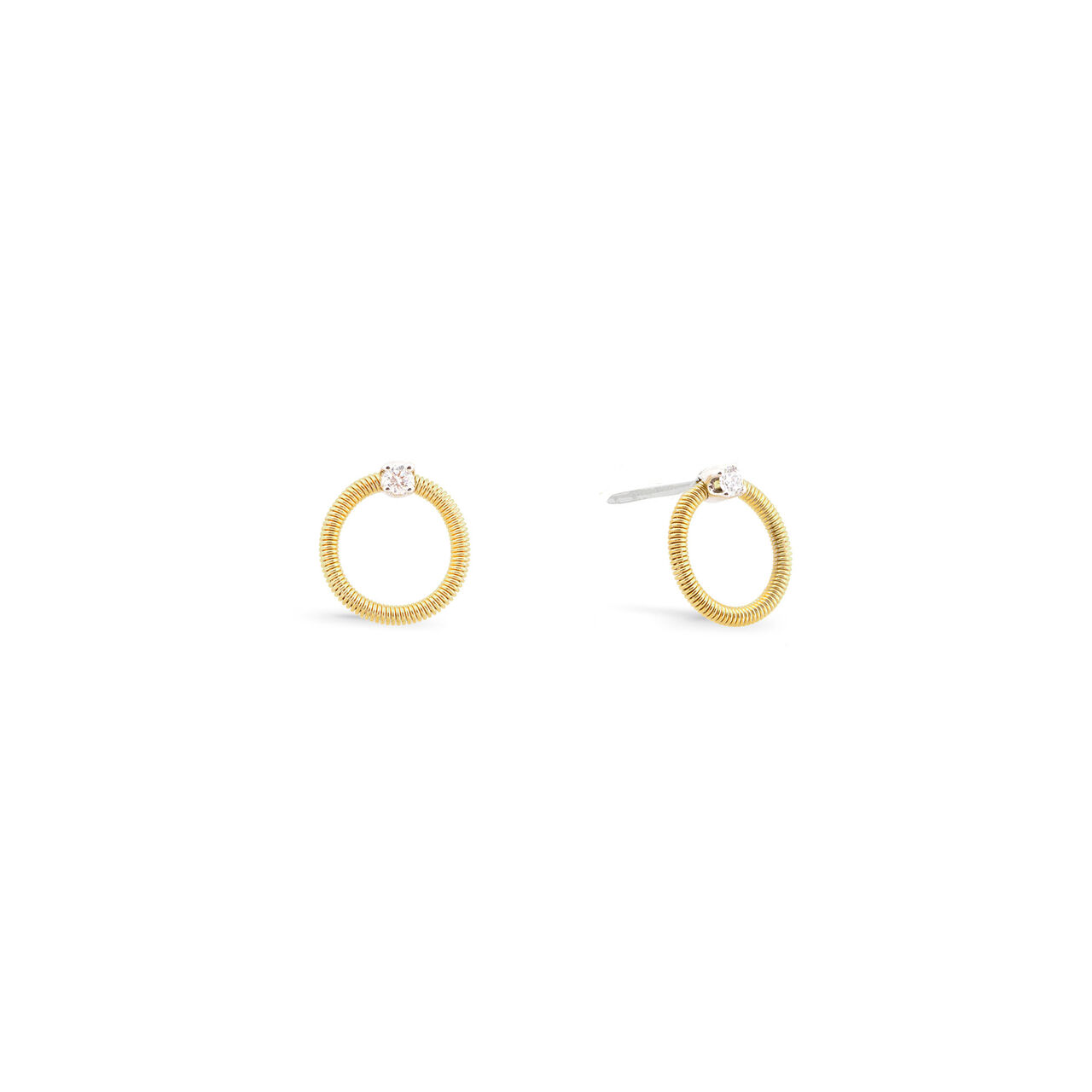 maison birks marco bicego bi49 yellow gold and diamond circle stud earrings og358 b yw image number 0