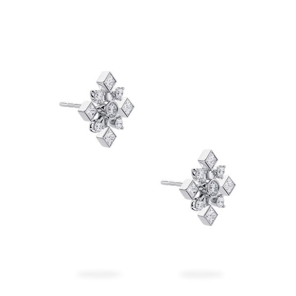 Diamond White Gold Cluster Earrings
