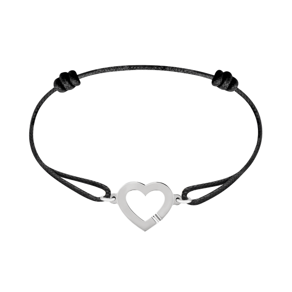 Double Coeurs R12 White Gold Cord Bracelet