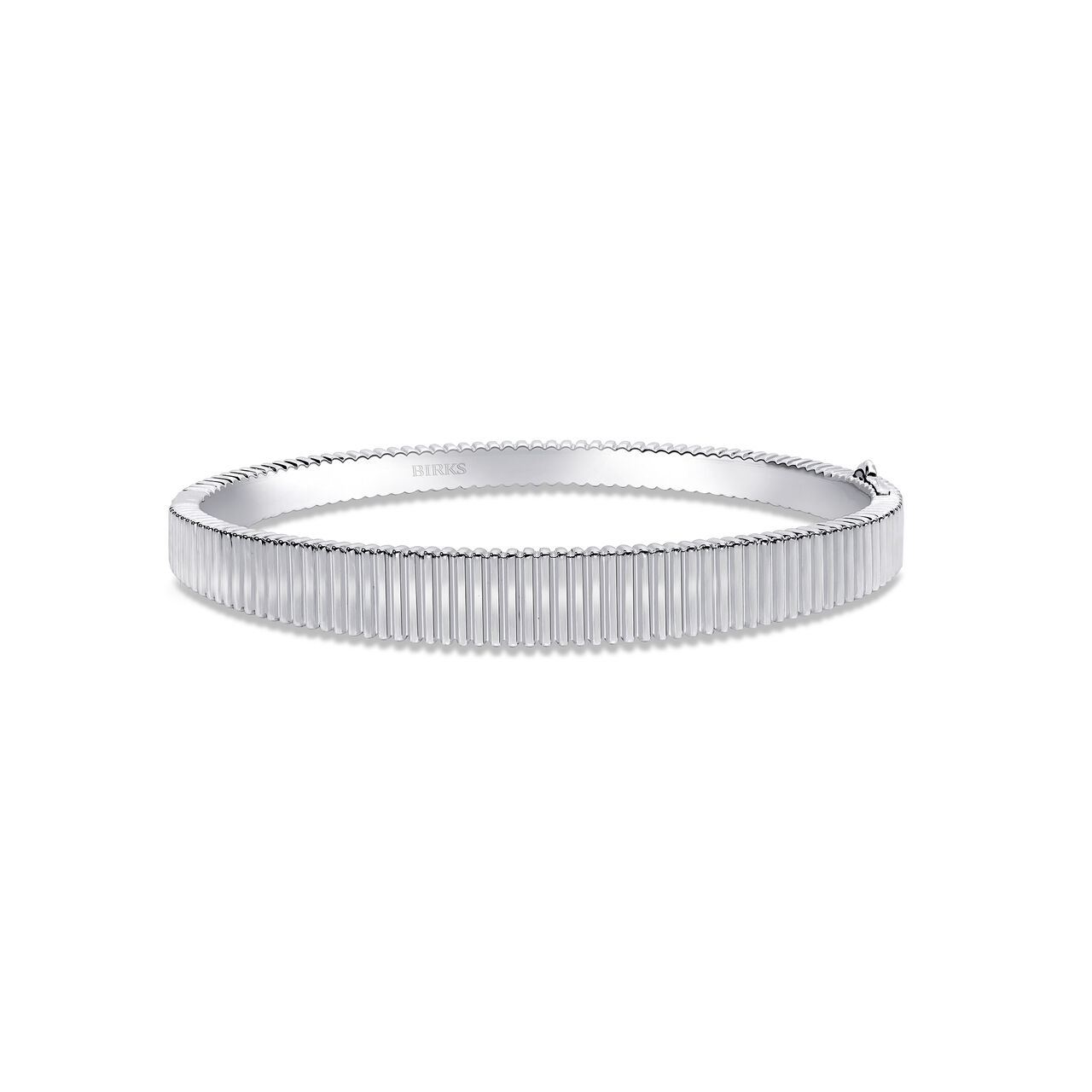 Silver Pleated Tapered Bangle, SmallSilver Pleated Tapered Bangle, Small image number 0