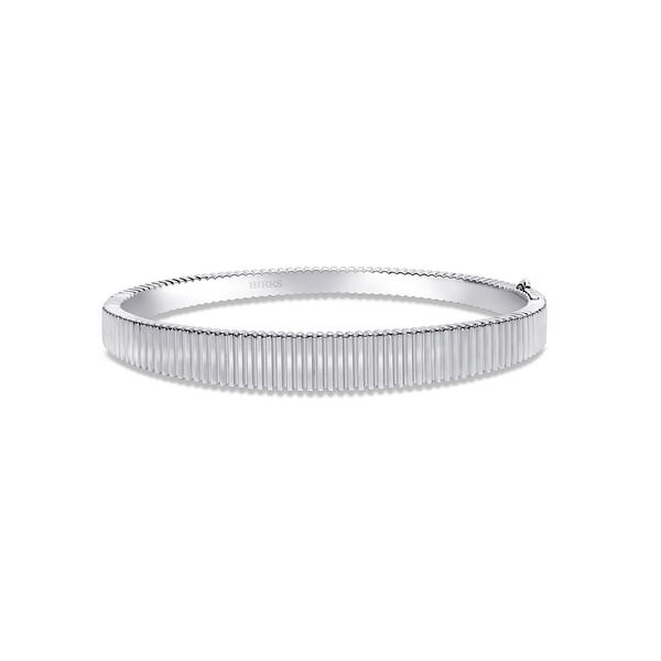 Bracelet évasé plissé en argent, petit
