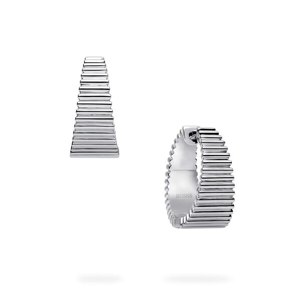 Boucles d'oreilles anneaux plissées en argent