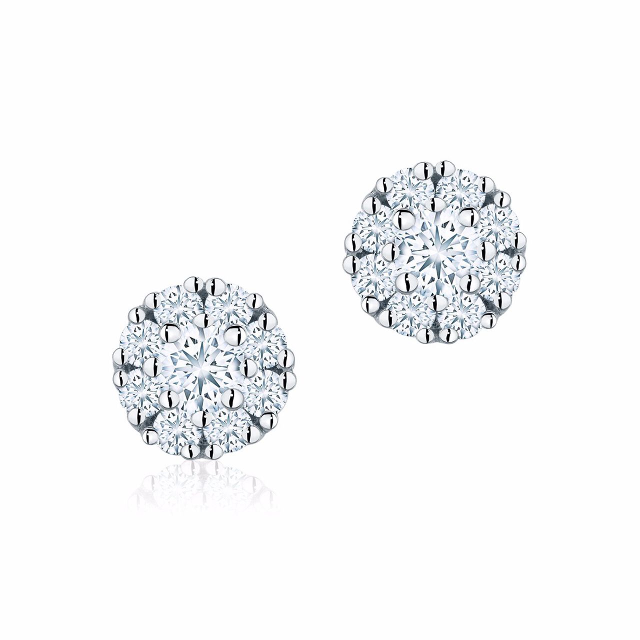 bijoux birks mini snowflake small diamond cluster earrings for baby image number 0
