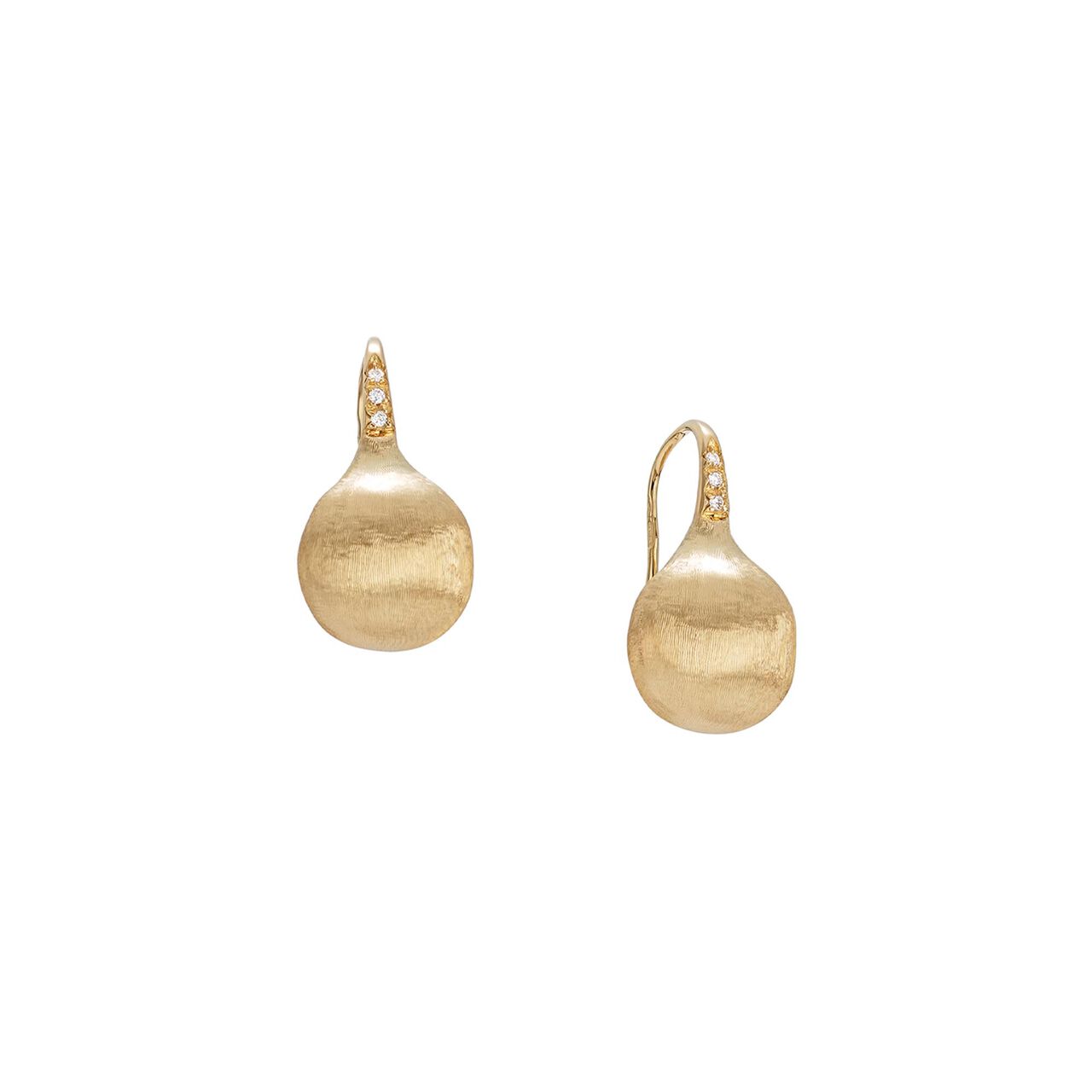 marco bicego africa collection medium yellow gold and diamond french wire earrings ob1632 a b y 02 image number 0