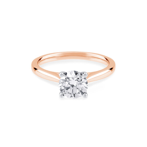 Rose Gold Round Solitaire Diamond Engagement Ring