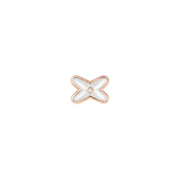 Jeux De Liens Rose Gold, Mother-of-Pearl and Diamond Single Stud Earring