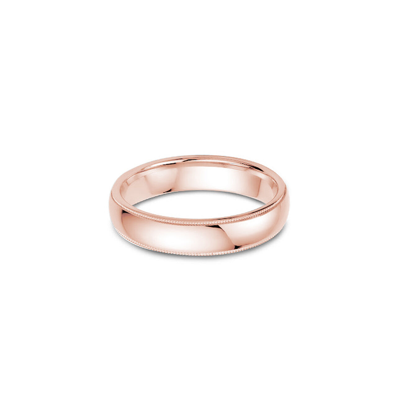 5 mm Milgrain Wedding Band Rose Gold Front image number 0