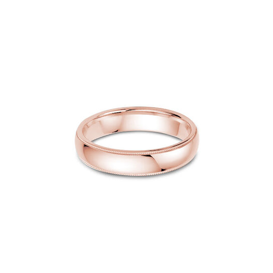 5 mm Milgrain Wedding Band Rose Gold Front image number 0
