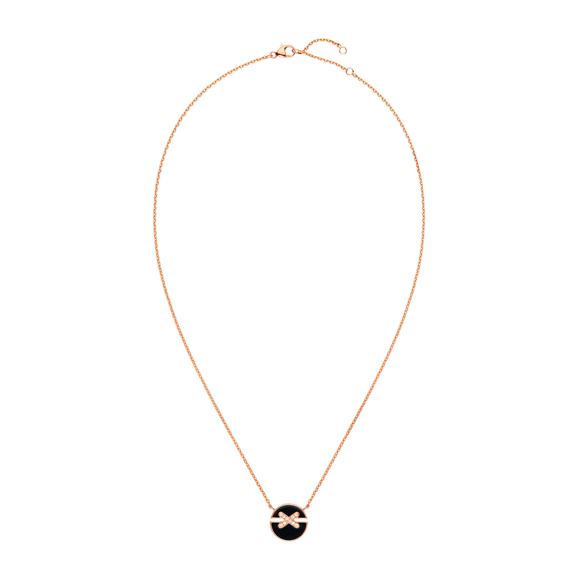 Jeux de Liens Harmony Small Rose Gold Onyx Diamond Necklace Chaumet