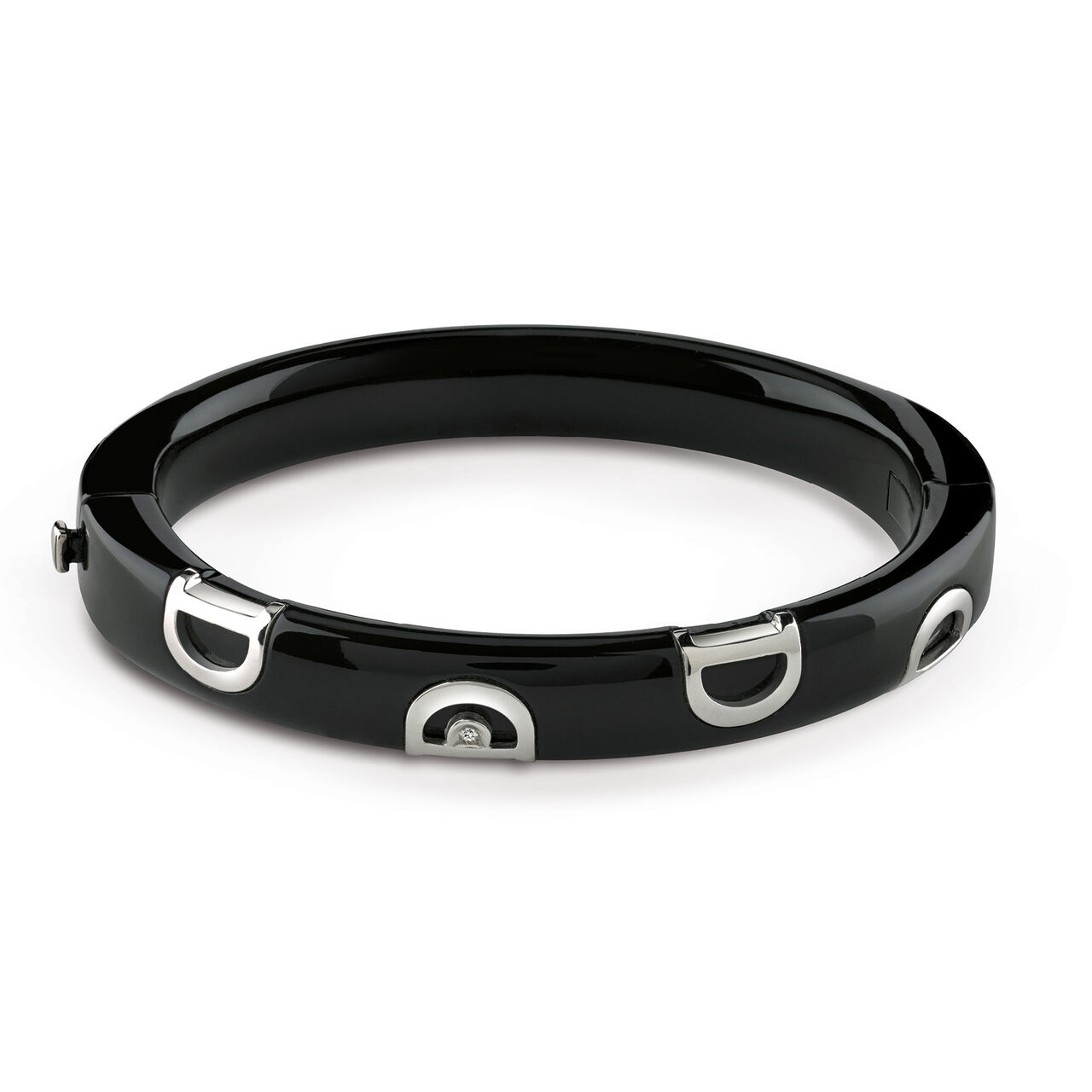 Damiani D.Icon Black Ceramic White Gold and Diamond Bangle 20068291 Front image number 0