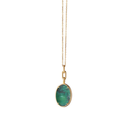 Monica Rich Kosann Slim Lockets Elle Oval Yellow Gold and Aventurine Locket 44422 image number 0