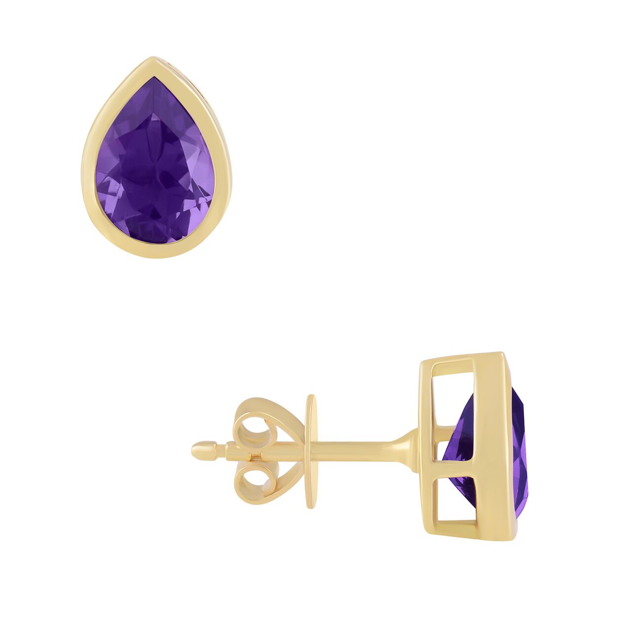 Pear Shape Amethyst Stud Earrings image number 0