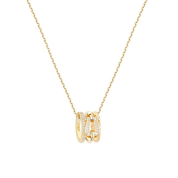 Force 10 Rise Small Yellow Gold and Diamond Pav&eacute; Pendant