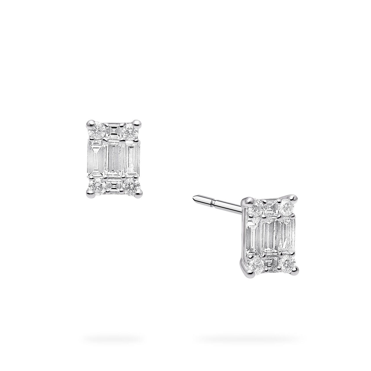 Birks Essentials White Gold Diamond Cluster Earrings image number 0