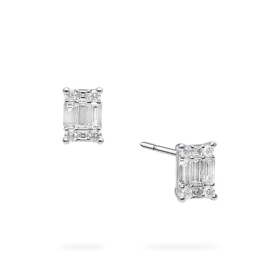 Birks Essentials White Gold Diamond Cluster Earrings image number 0