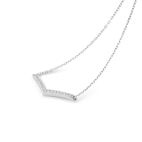 Pendentif Josephine Aigrette en or blanc avec pavé de diamants
