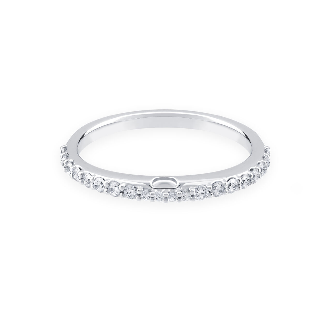 bijoux birks 1879 white gold and 0 26ct diamond wedding band image number 0