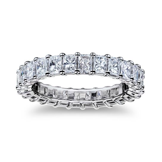 Platinum 3.90ct Radiant Cut Eternity Band image number 0