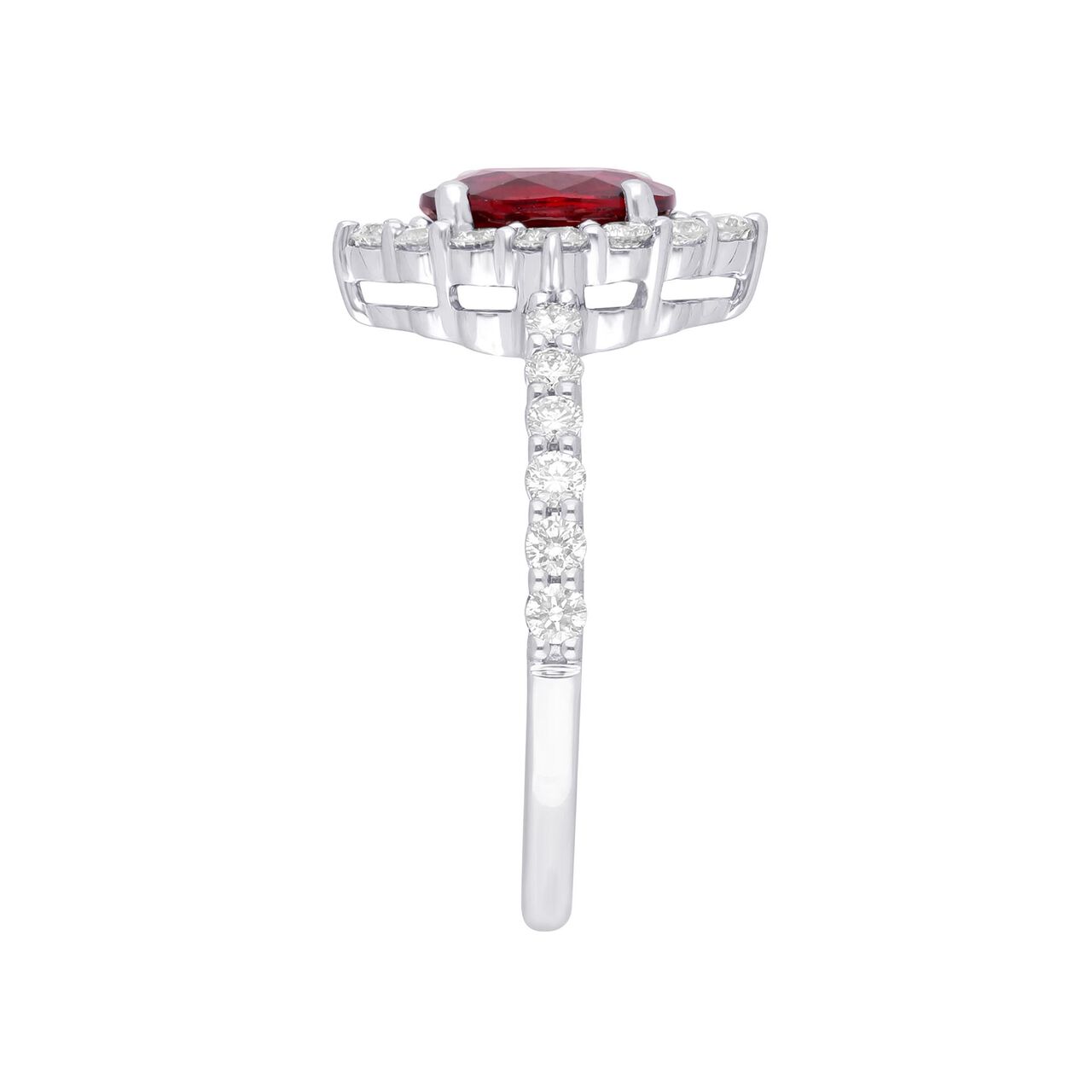 maison birks salon oval ruby diamond halo sg12185r 8x6 ru standing side image number 2