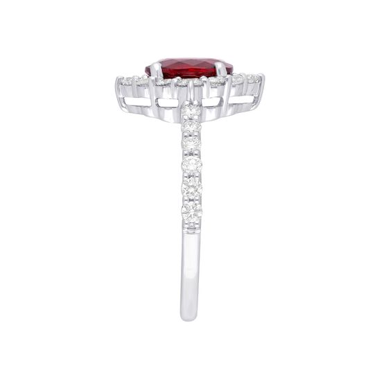 maison birks salon oval ruby diamond halo sg12185r 8x6 ru standing side image number 2