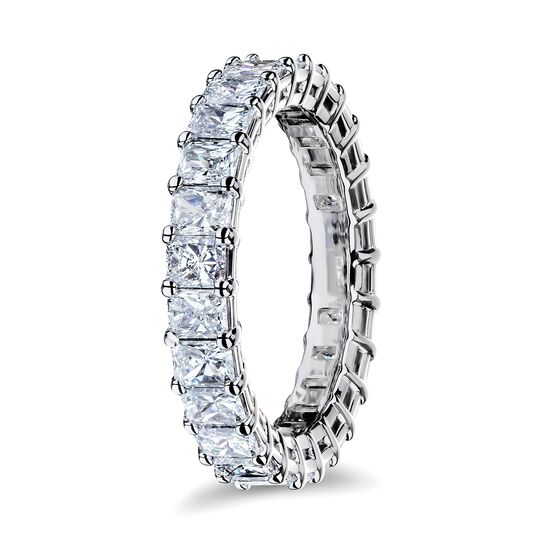 Platinum 3.90ct Radiant Cut Eternity Band image number 1