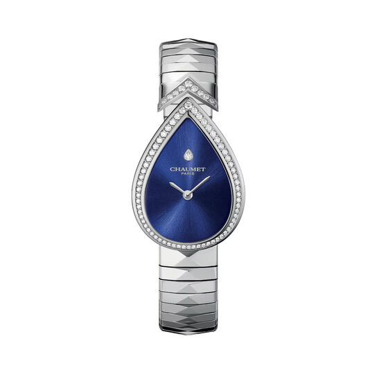 Jos&eacute;phine Aigrette Quartz 27 X 20 mm Stainless Steel and Diamond image number 0